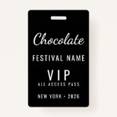 Custom Chocolate Festival Event QR Code VIP Badge (Voorkant)