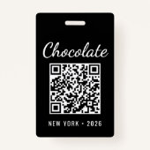 Custom Chocolate Festival Event QR Code VIP Badge (Achterkant)