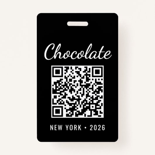Custom Chocolate Festival Event QR Code VIP Badge (Achterkant)