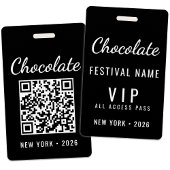 Custom Chocolate Festival Event QR Code VIP Badge