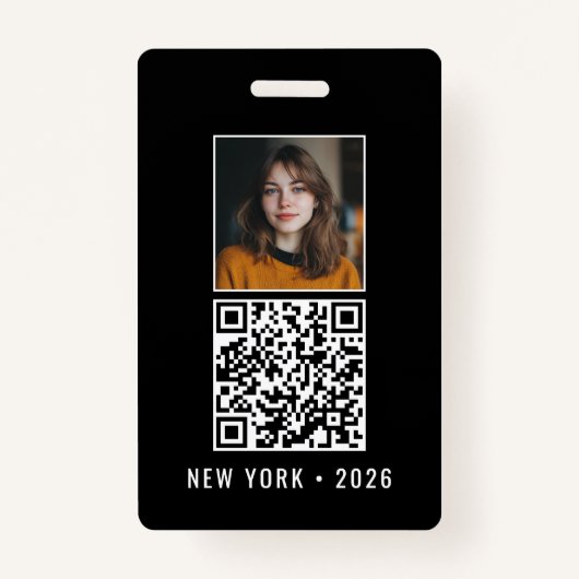 Custom Chocolate Festival Photo QR Code Staff Badge (Achterkant)