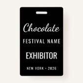 Custom Chocolate Festival QR Code Exibitor ID Badge (Voorkant)