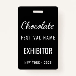 Custom Chocolate Festival QR Code Exibitor ID Badge