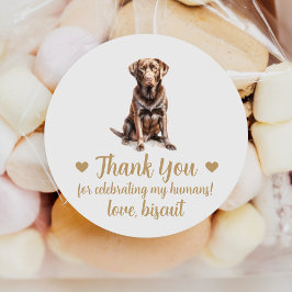 Custom Chocolate Lab Dog Wedding Favor Stickers