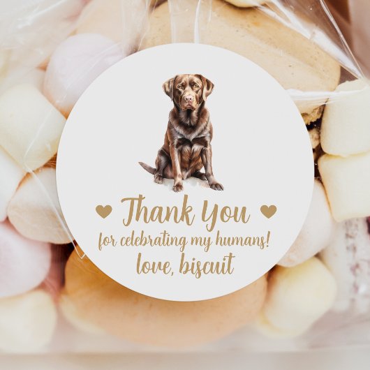 Custom Chocolate Lab Dog Wedding Favor Stickers