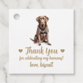Custom Chocolate Lab Hond Huwelijksgunst Labels (Voorkant)