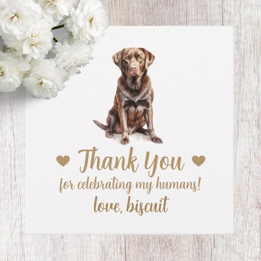 Custom Chocolate Lab Hond Huwelijksgunst Labels
