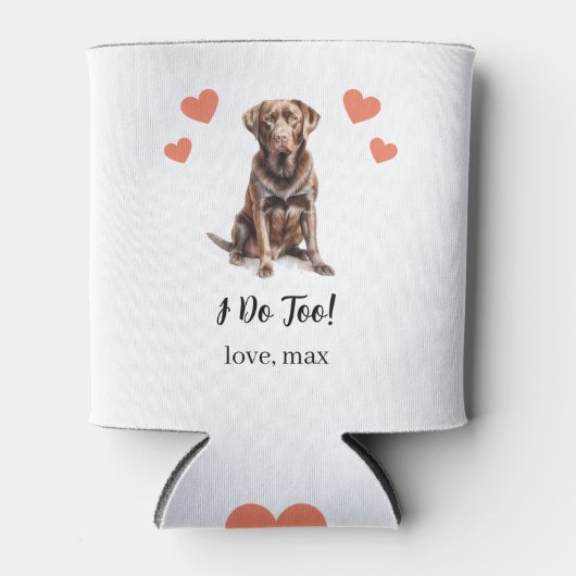 Custom Chocolate Lab Pet Wedding Koelbox Blikjeskoeler (Voorkant)