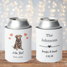 Custom Chocolate Lab Pet Wedding Koelbox