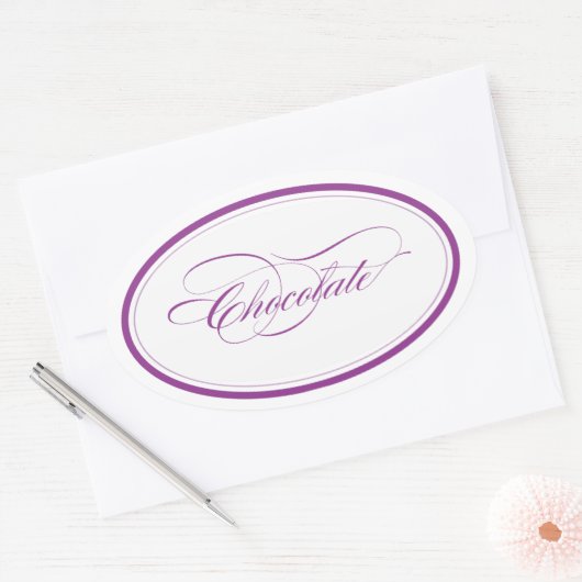 Custom_Chocolate Oval Ovale Sticker (Envelop)