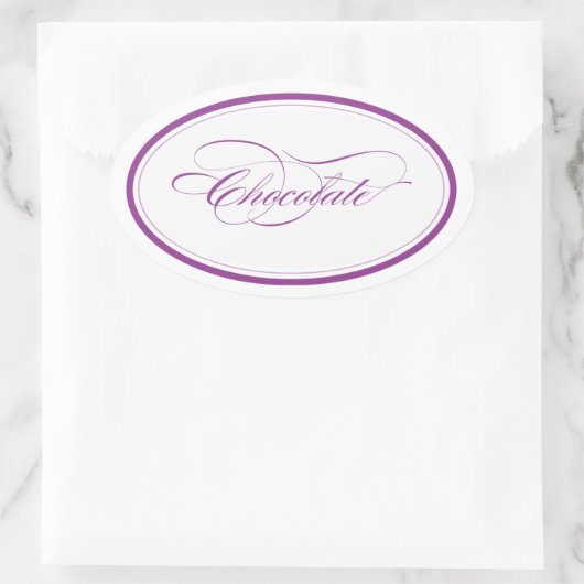 Custom_Chocolate Oval Ovale Sticker (Tas)