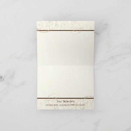 Custom Chocolate Sweet Shoppe Correspondentie Kaar Bedankkaart (Binnen)