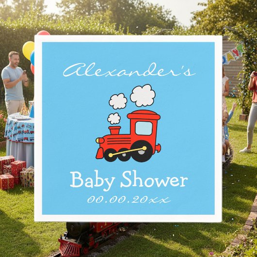 Custom choo choo train baby shower servetten voor