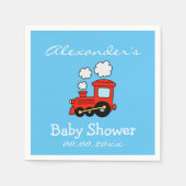Custom choo choo train baby shower servetten voor (Voorkant)