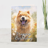Custom Chow Chow Happy Birthday Kaart (Voorkant)