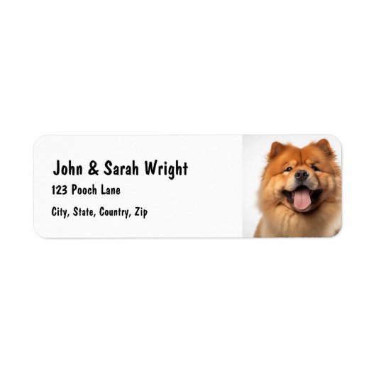 Custom Chow Dog Address Label (Voorkant)
