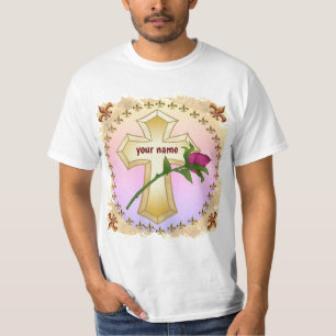Custom Christelijk Roos Cross T-shirt
