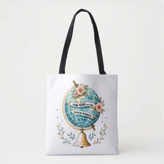 Custom Christian For God So Loved the World Tote Bag (Voorkant)