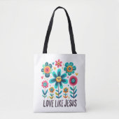 Custom Christian Love Like Jesus Tote Bag (Voorkant)