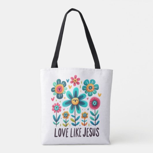 Custom Christian Love Like Jesus Tote Bag (Achterkant)