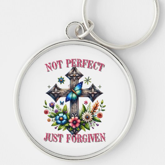 Custom Christian Not Perfect Just Forgiven Sleutelhanger (Voorkant)