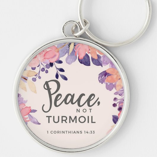 Custom Christian Peace, Not Turmoil Sleutelhanger (Voorkant)