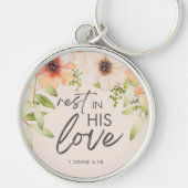 Custom Christian Rest in His Love Sleutelhanger (Voorkant)