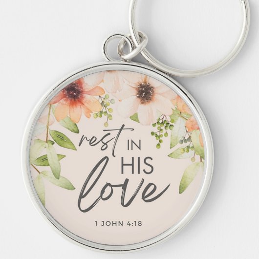 Custom Christian Rest in His Love Sleutelhanger (Voorkant)