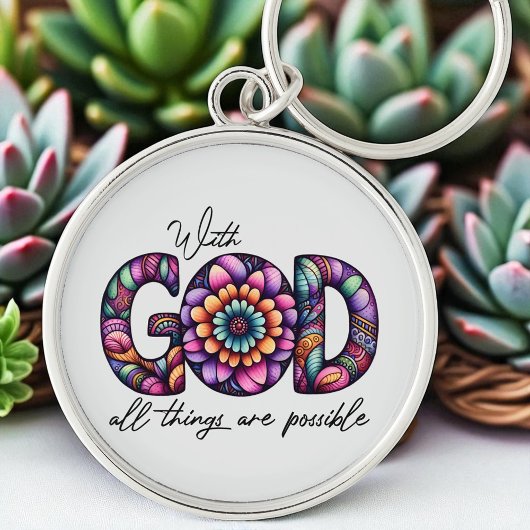 Custom Christian With God All Things Are Possible Sleutelhanger