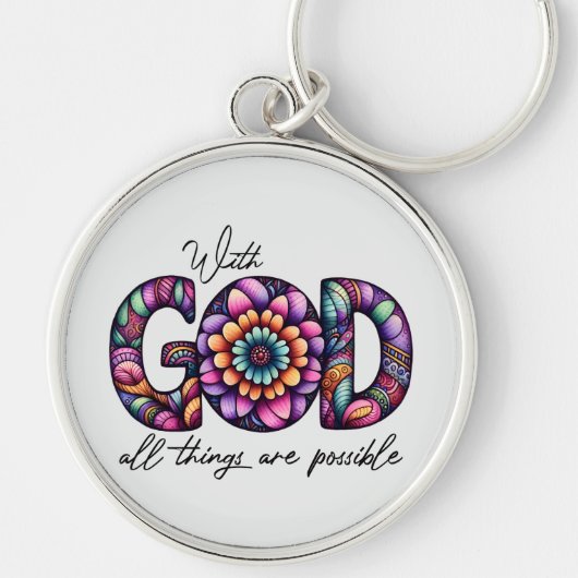 Custom Christian With God All Things Are Possible Sleutelhanger (Voorkant)