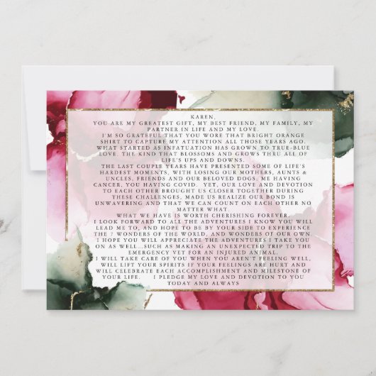Custom Christine Vows Sage Roze Abstract (Voorkant)