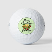 Custom Christma Gift for Grandpa 3 Golf Balls Golfballen (Voorkant)