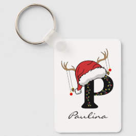 Custom Christmas Alphabet Initial Keychain for Mom
