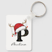 Custom Christmas Alphabet Initial Keychain for Mom (Achterkant)