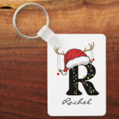 Custom Christmas Alphabet Initial Keychain for Mom (Voorkant)