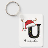 Custom Christmas Alphabet Keychain for Coworkers (Voorkant)