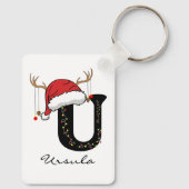 Custom Christmas Alphabet Keychain for Coworkers (Achterkant)