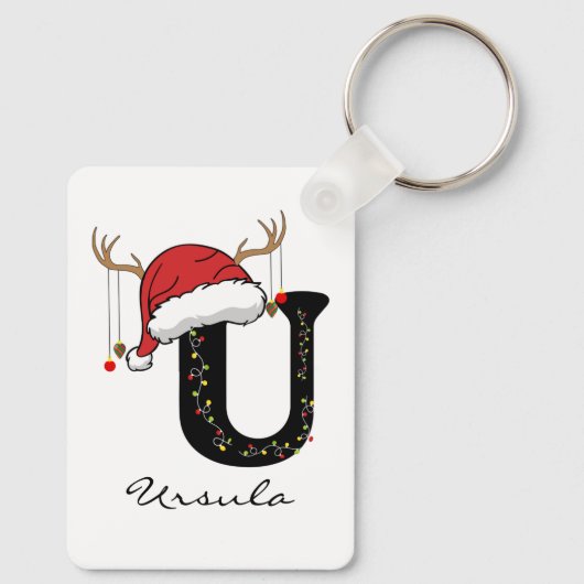 Custom Christmas Alphabet Keychain for Coworkers (Achterkant)