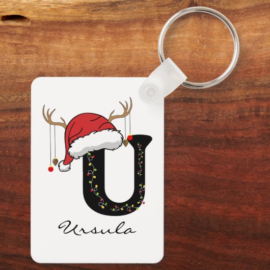 Custom Christmas Alphabet Keychain for Coworkers (Achterkant)