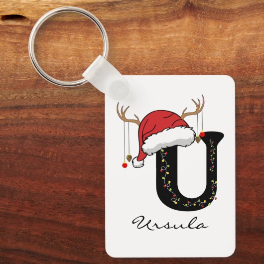 Custom Christmas Alphabet Keychain for Coworkers (Voorkant)