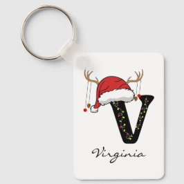 Custom Christmas Alphabet Keychain for Dad or Mom