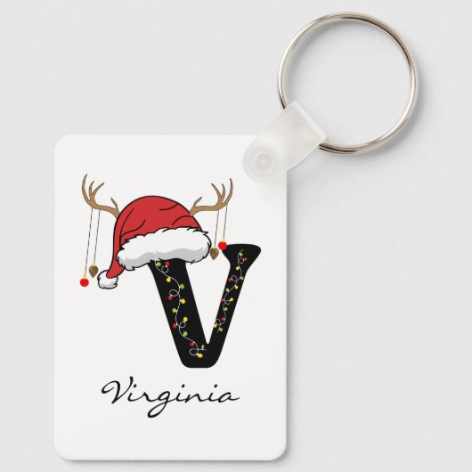 Custom Christmas Alphabet Keychain for Dad or Mom (Achterkant)