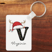 Custom Christmas Alphabet Keychain for Dad or Mom (Achterkant)