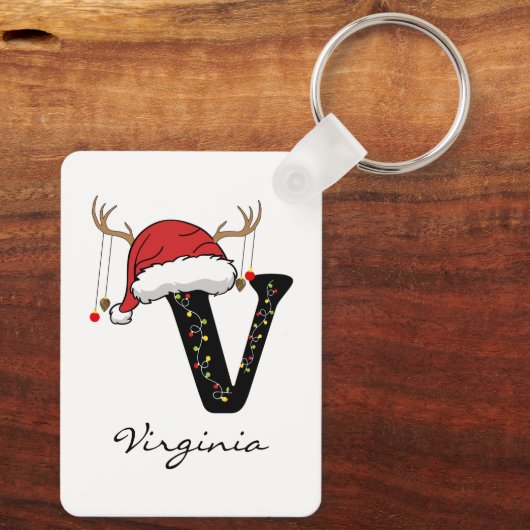 Custom Christmas Alphabet Keychain for Dad or Mom (Achterkant)