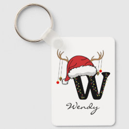 Custom Christmas Alphabet Monogram Mom Keychain