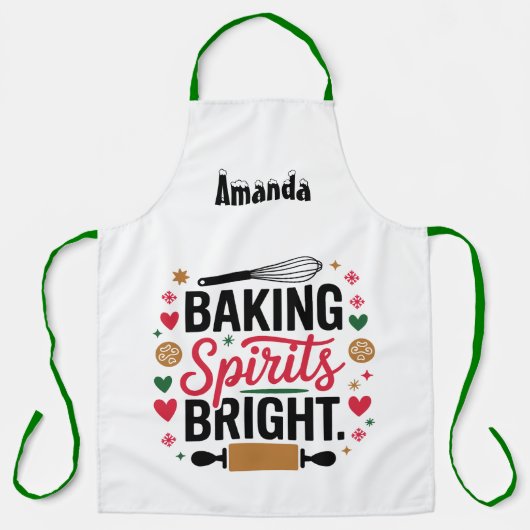 Custom Christmas Baking Spirits Bright Schort (Voorkant)