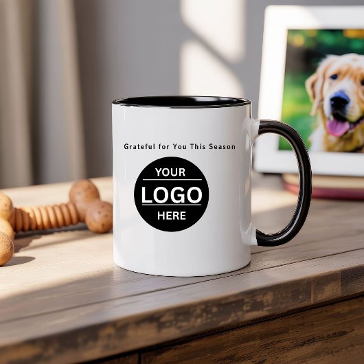 Custom Christmas Business Logo Branded Coffee Mug Tweekleurige Koffiemok