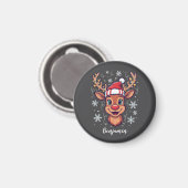 Custom Christmas Cheer Cute Reindeer in Hat Magneet (Voorkant / Achterkant)