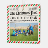 Custom Christmas Coach Gift Sports Newspaper Coach Keramisch Ornament (Links)