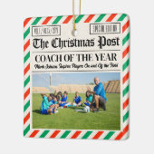 Custom Christmas Coach Gift Sports Newspaper Coach Keramisch Ornament (Links)
